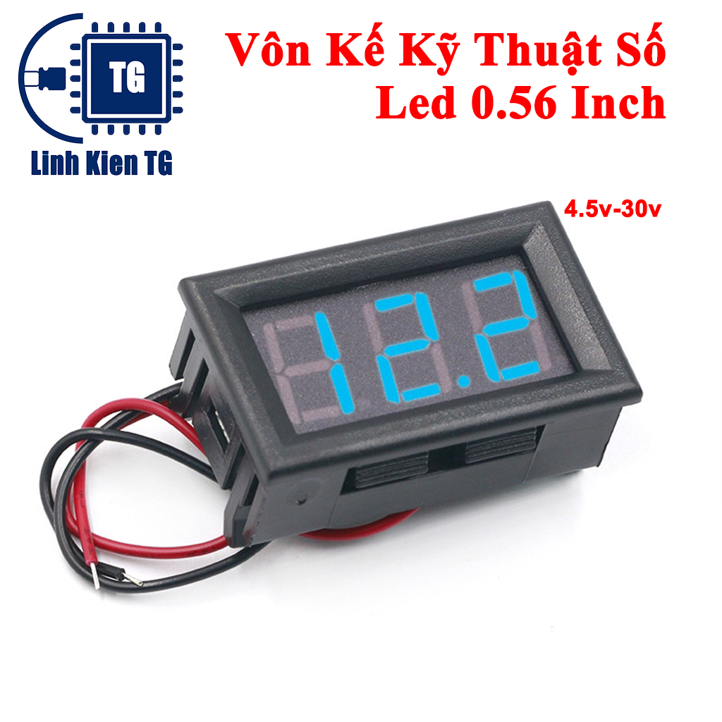 Vôn Kế Kỹ Thuật Số Màn Hình Led 0.56 Inch 2 Dây Dc 4.5v-30v