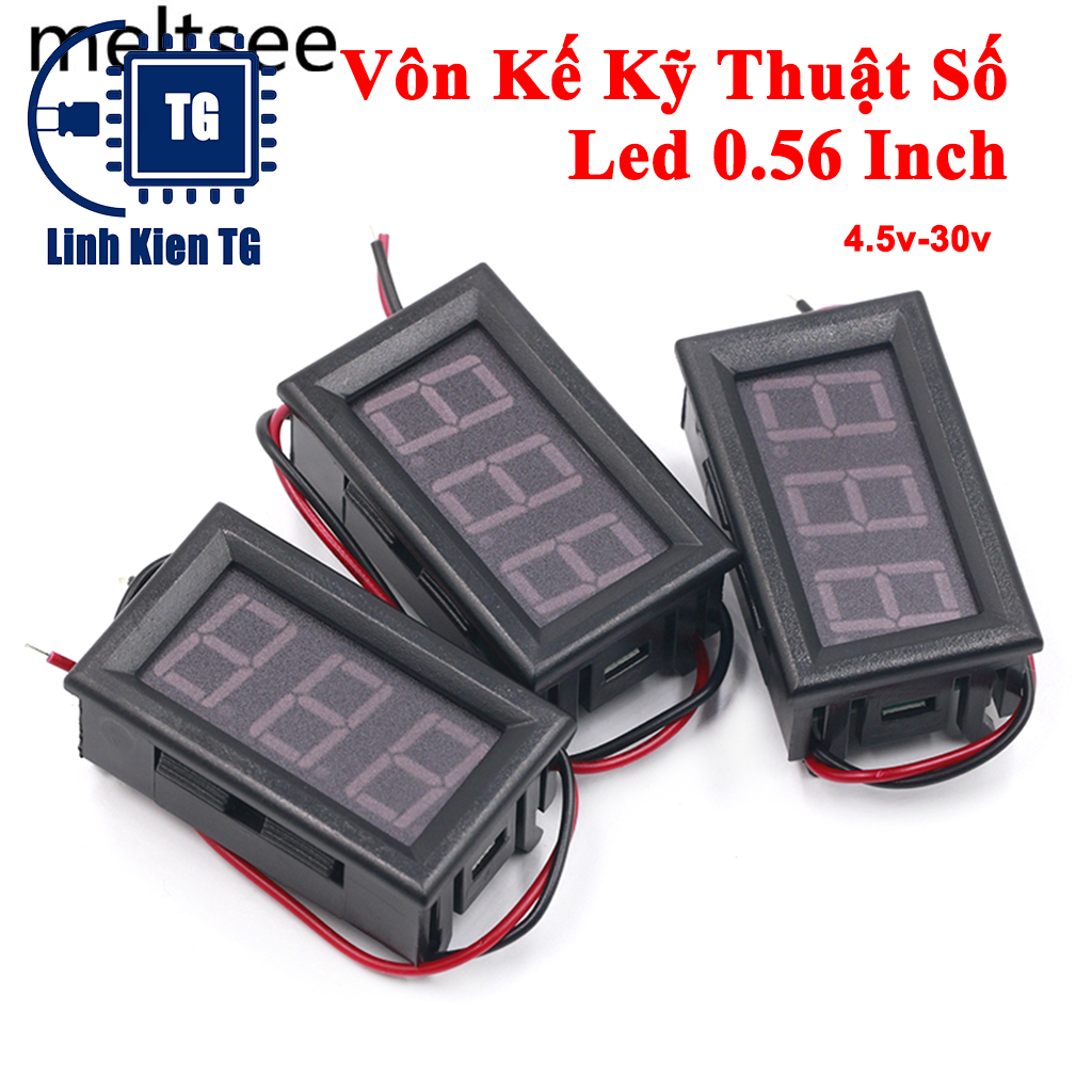 Vôn Kế Kỹ Thuật Số Màn Hình Led 0.56 Inch 2 Dây Dc 4.5v-30v