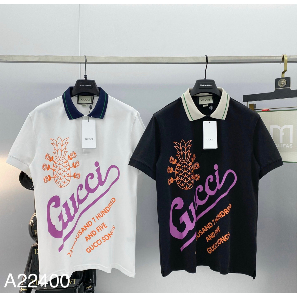 Áo polo nam G.C hình in quả dứa chất cotton gai thoáng mát - Áo thun nam có cổ hình in quả dứa