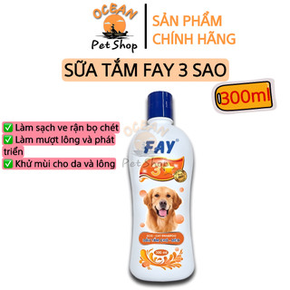 FAY 3 SAO 300ml - Sữa tắm diệt ve, bọ chét, dưỡng lông thơm lâu cho chó mèo