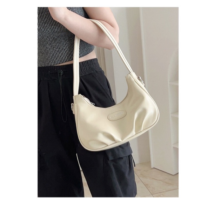 Túi xách da nữ nếp gấp đeo vai, đeo chéo 3 màu 1615