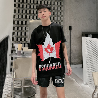  Áo Thun Nam DSQ 067 Hai Màu Đen Trắng Chất Liệu Cotton Thấm Hút Mồ Hôi Thời Trang Nam 