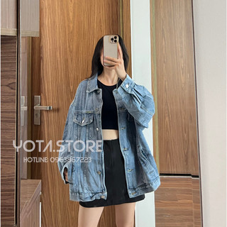 Áo khoác jeans logo lưng - G004