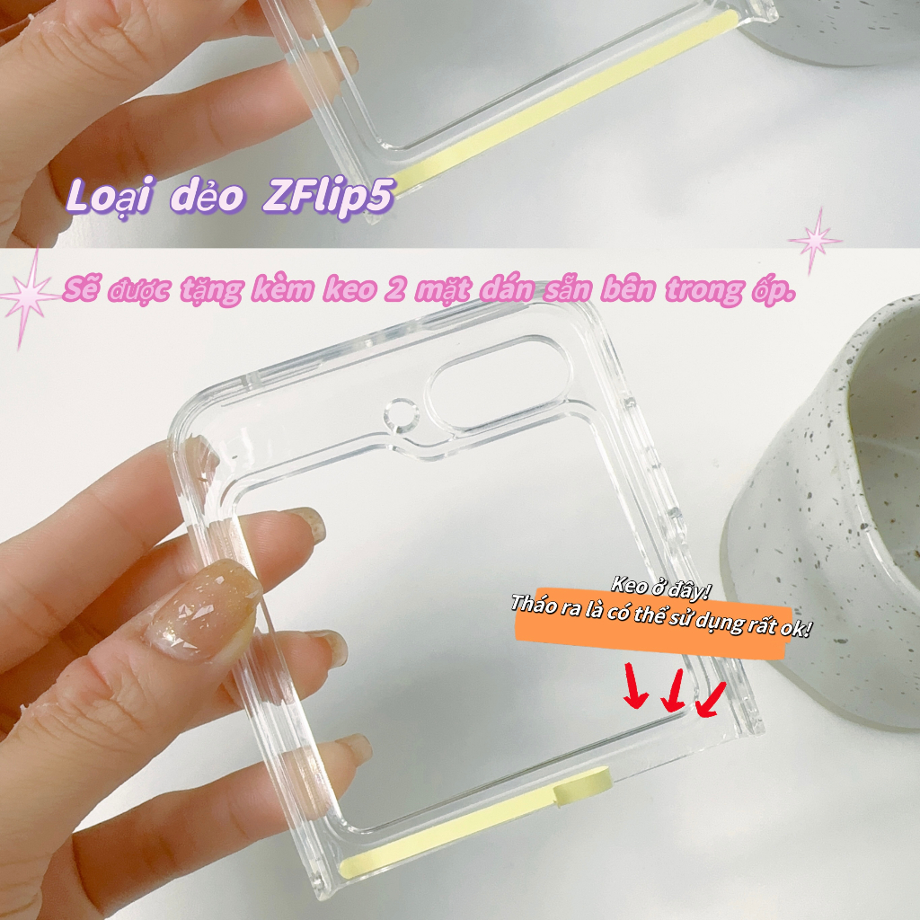 Ốp Samsung Galaxy Z Flip5 5G / Z Flip 5 / Z Flip4 5G / Z Flip 4 / Z Flip3 5G / Z Flip 3 -mã ZF42 ZF43