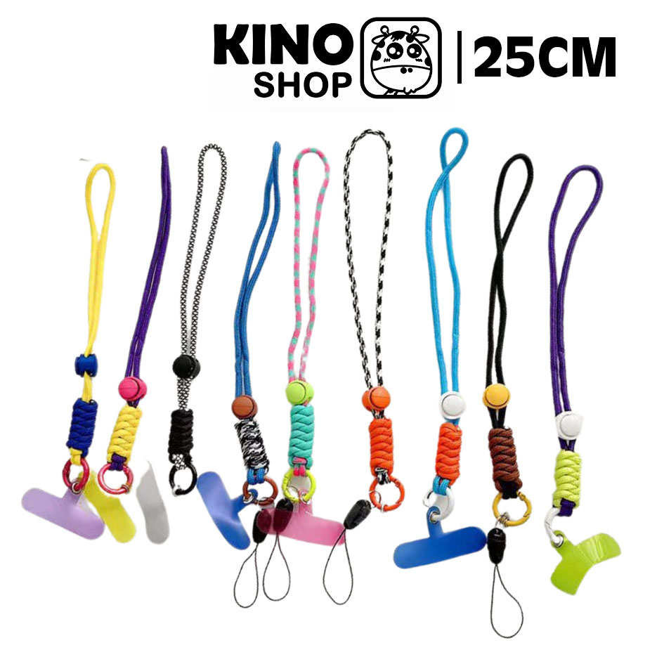 Dây đeo điện thoại ngắn 25cm dây đeo móc khóa có thể tháo rời giữ cổ tay chống rơi nhiều màu sắc phong cách unisex