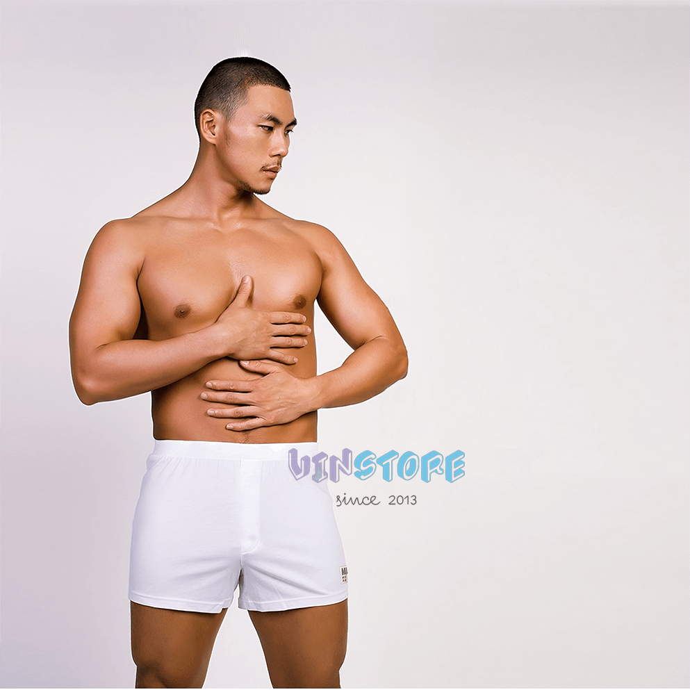 Quần đùi nam mặc nhà MJ, quần đùi ngủ không túi chất cotton co giãn thoáng mát, made in VietNam
