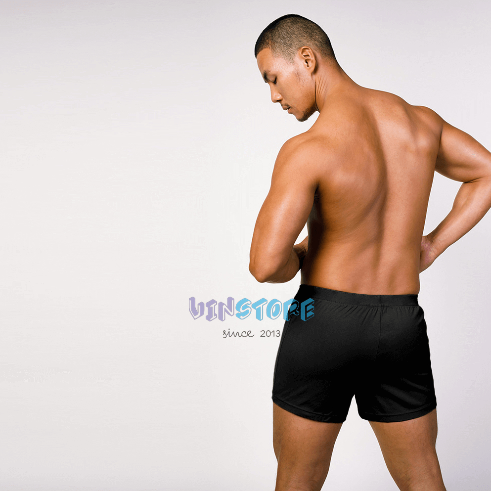 Quần đùi nam mặc nhà MJ, quần đùi ngủ không túi chất cotton co giãn thoáng mát, made in VietNam