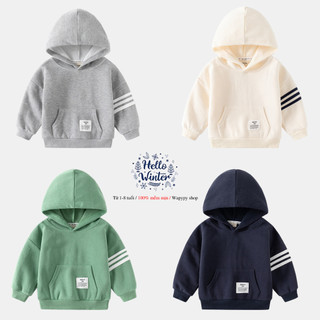 Áo nỉ hoodie cho bé hàng WAPYPY cao cấp chất dày dặn mẫu mới thu đông 2024