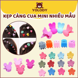 Kẹp tóc càng cua mini Yolody kẹp càng cua nhám loại 1 nhiều màu cho bé gái