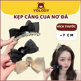 Kẹp càng cua nơ đính đá Yolody Kẹp tóc càng cua Hàn Quốc nữ cực xinh