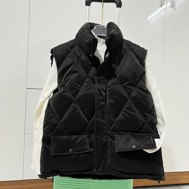 Áo phao gile quả chám có dây rút hai nắp túi