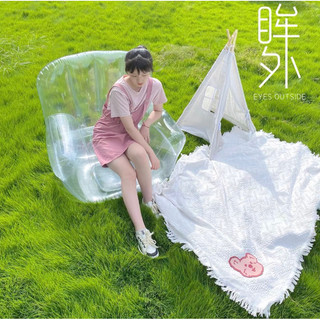 Ghế hơi lười bơm hơi không khí decor phòng- trong suốt - kèm bơm chân