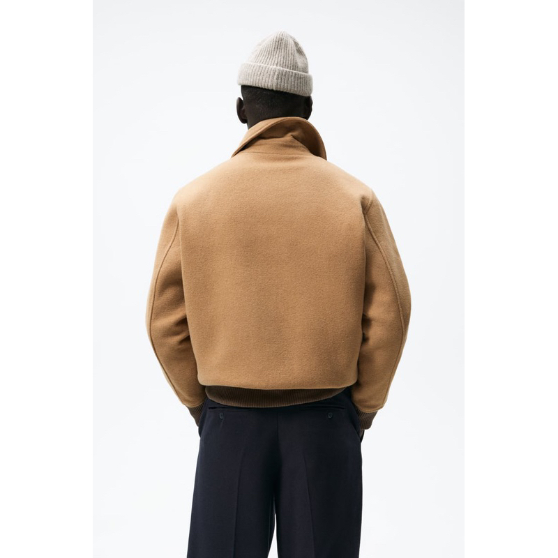 Áo dạ nam dáng ngắn Zara authentic WOOL BLEND size S