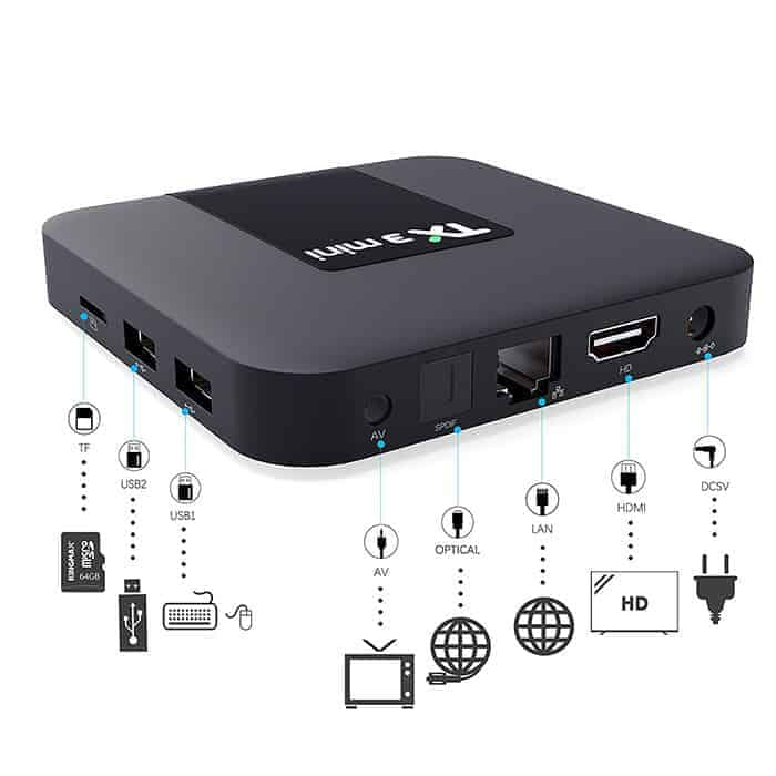 Android Tivi Box Tx3 Mini CPU H313 Ram 2GB, Rom 16GB, Android tivibox xem phim, xem truyền hình, có sẵn tiếng việt