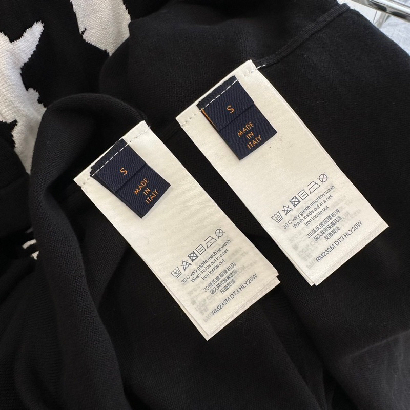 Áo len cộc tay - Louis Vuitton - LV Studios knit dệt kim black SS23