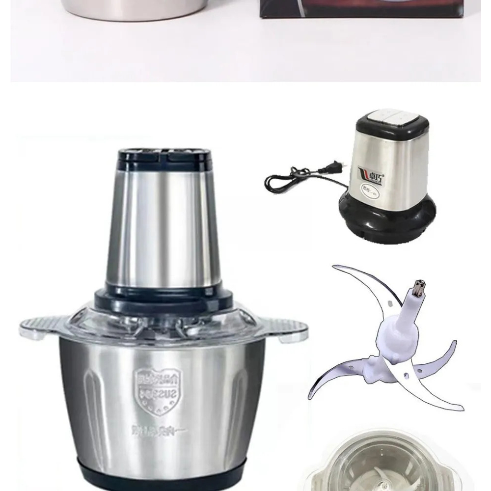 Máy Xay Thịt Inox 304 Công Suất 250W Đa Năng 4 Lưỡi Sắc Bén