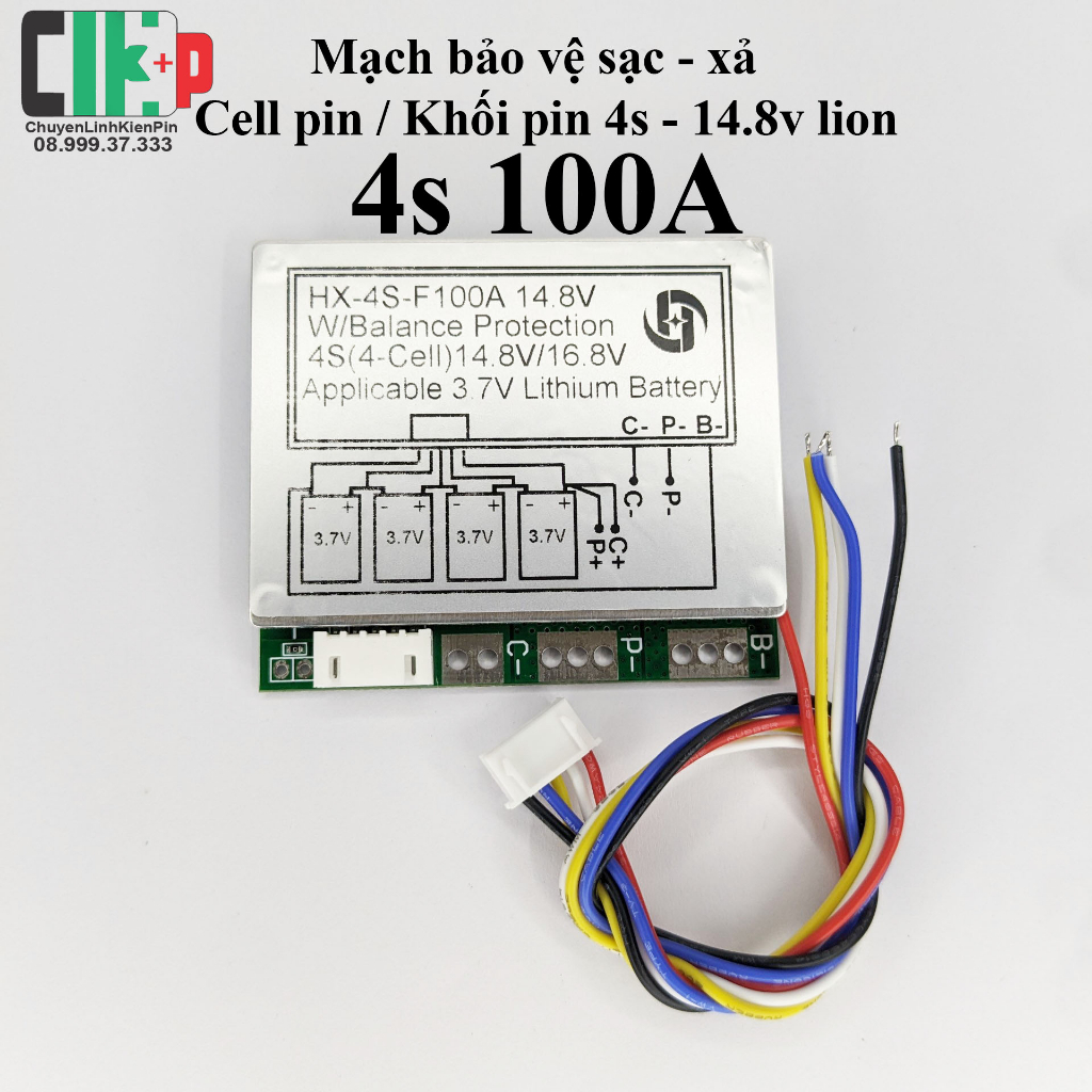Mạch 4S 14.4V 100A nhôm, sạc và bảo vệ pin Li-ion 3.7V, đầy tự ngắt ( CLKP _ 409 )