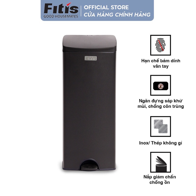 [CHÍNH HÃNG☘️] THÙNG RÁC INOX FITIS CAO CẤP–LỚN 22 LÍT