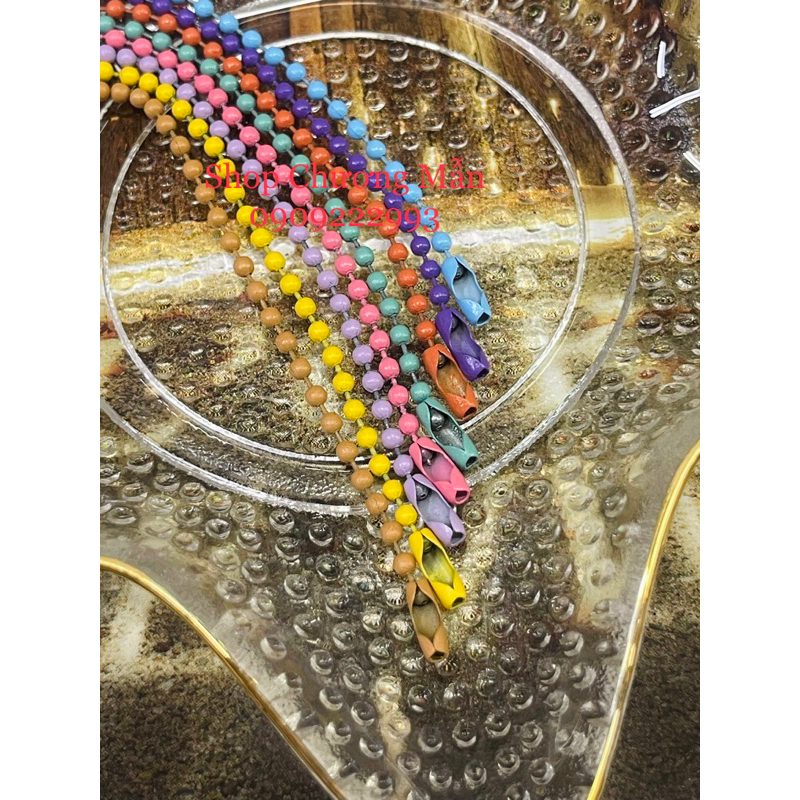 Set 50 Dây Bi 10cm Đủ Màu Làm Móc Khoá DIY Giá Sỉ