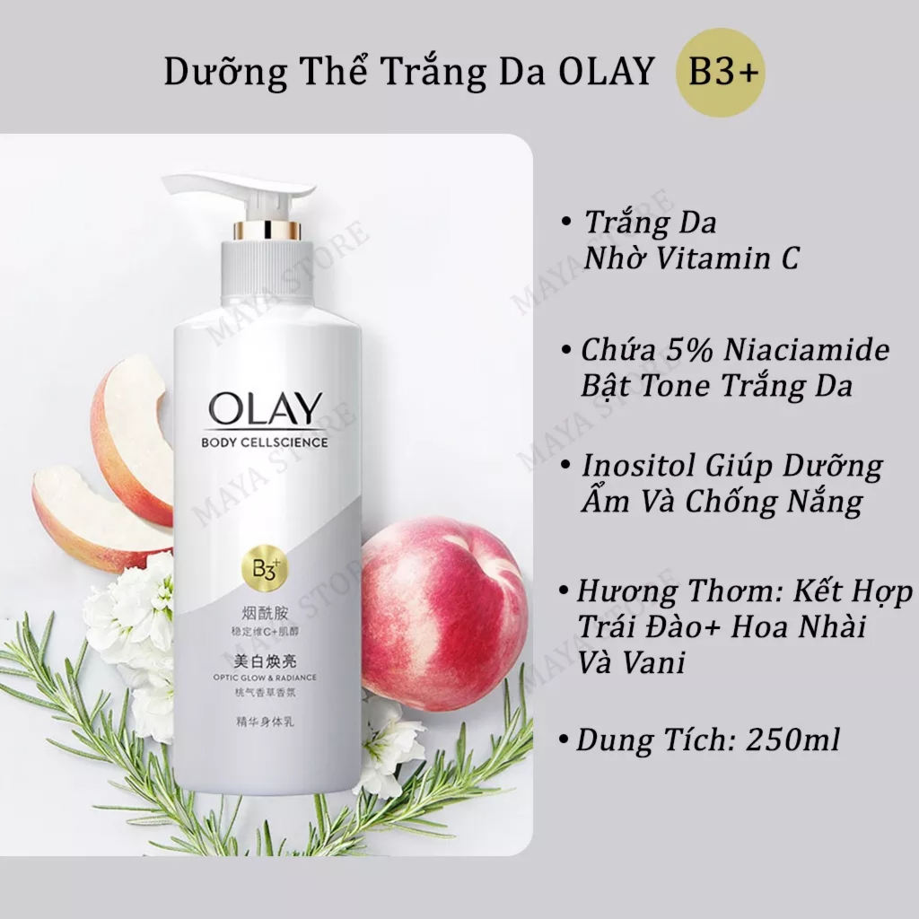Dưỡng thể trắng da Olay B3+ Retinol/ Vitamin C/ whitening / ultra whitening dưỡng trắng body - Subeo beauty