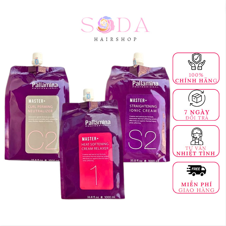 Thuốc Uốn - Duỗi Tóc Siêu Mềm Siêu Sóng Pallamina Mẫu New 1000ml