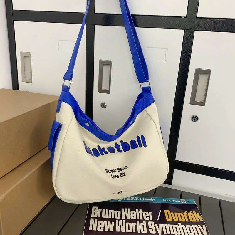 Túi đeo chéo nam nữ vải canvas vừa a4 vừa laptop basket ball phong cách thời trang đi học đi làm đi chơi đi du lịch