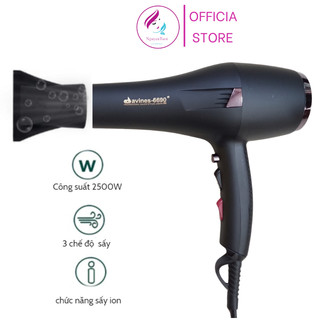 Máy sấy tóc Davines 6690-2500w công suất lớn, 2 chiều nóng lạnh chuẩn salon sấy khỏe chạy êm