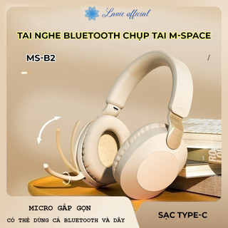 Tai Nghe Bluetooth Chụp Tai Âm Thanh Nổi M-SPACE MS-B2 Chống Ồn Thoải Mái Tai Nghe Không Dây Có Mic Cho Android Ios PC