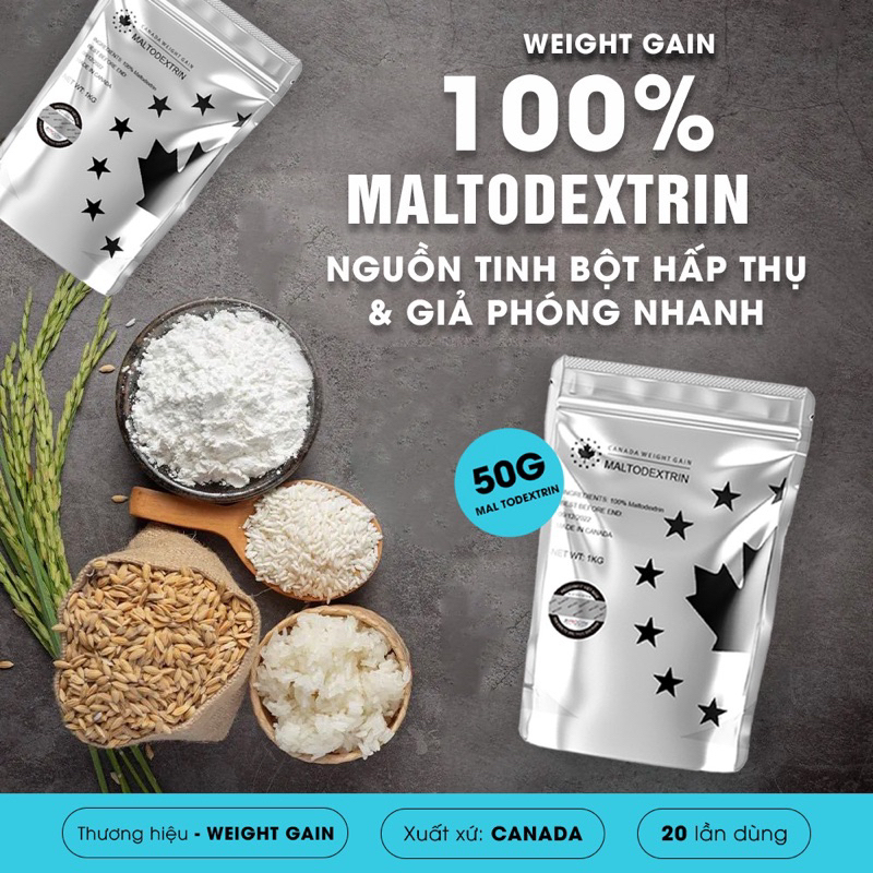 Sữa Tăng Cân Tăng Cơ Maltodextrin CANADA WG TÚI 1KG- Freeship