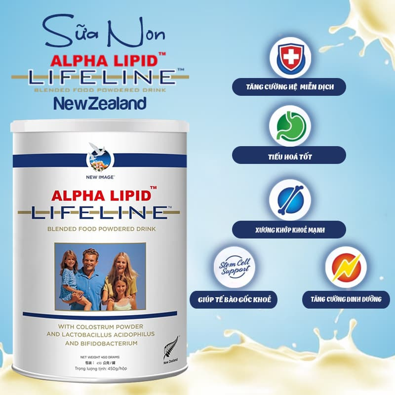 Mua 2 tặng 1 Sữa non Alpha Lipid Lifeline 450g chính hãng New Zealand DATE 2025