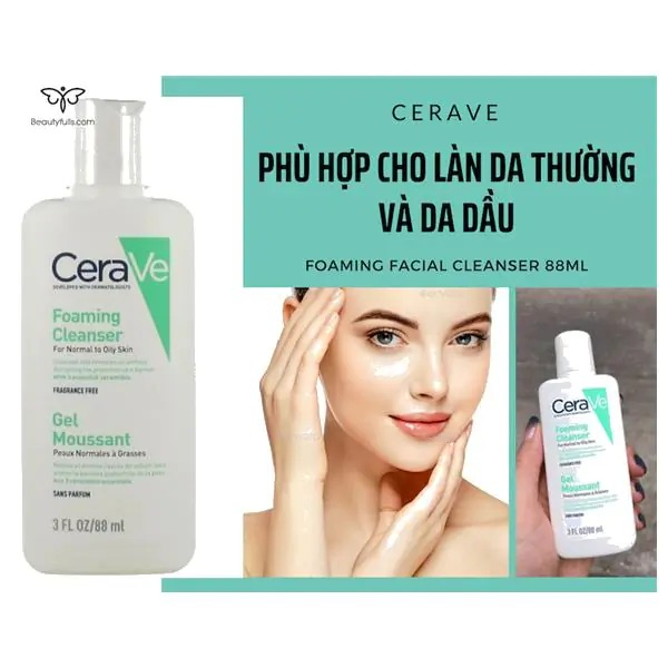 Sữa rửa mặt CeraVe Foaming Facial Cleanser 88ml giúp sạch sâu dành cho da dầu