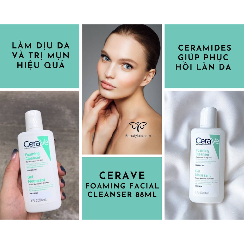 Sữa rửa mặt CeraVe Foaming Facial Cleanser 88ml giúp sạch sâu dành cho da dầu