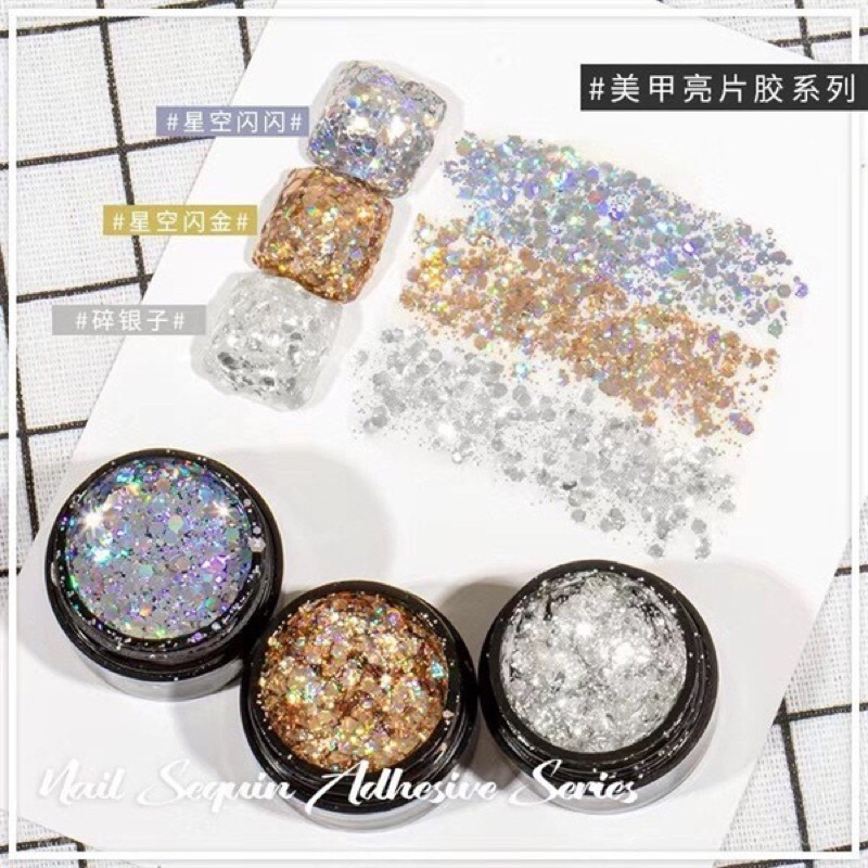 Gel nhũ kim tuyến hạt to Aifer siêu sáng sơn móng tay nail