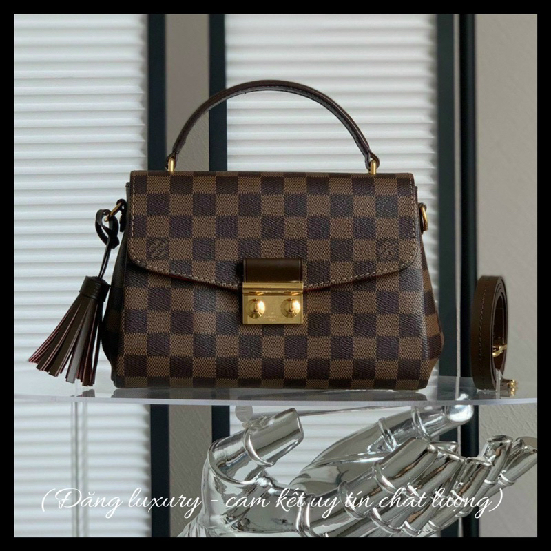 💎Túi CROISETTE SIEU CAP - size 23*17*9.5cm - Da Damier phối da bò nhập khẩu