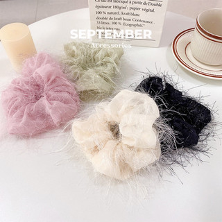 Dây buộc tóc, dây cột tóc nữ scrunchies nhiều màu tua rua tiểu thư