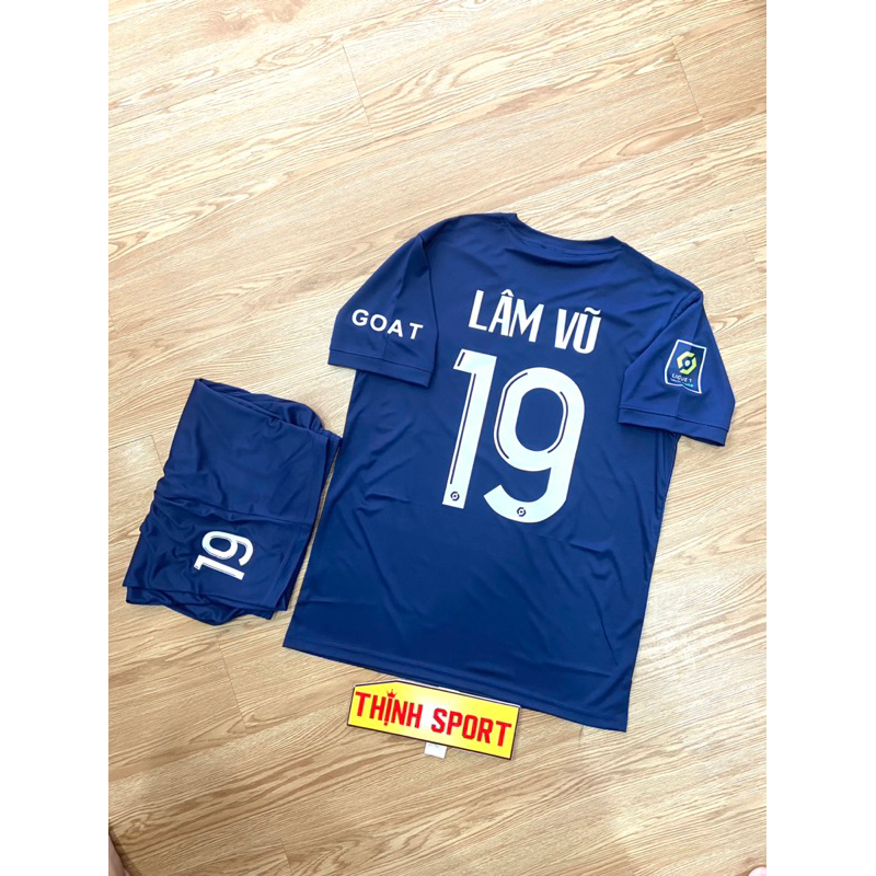 Bộ quần áo đá banh PSG, Bộ quần áo bóng đá in tên và số theo yêu cầu PSG 2023