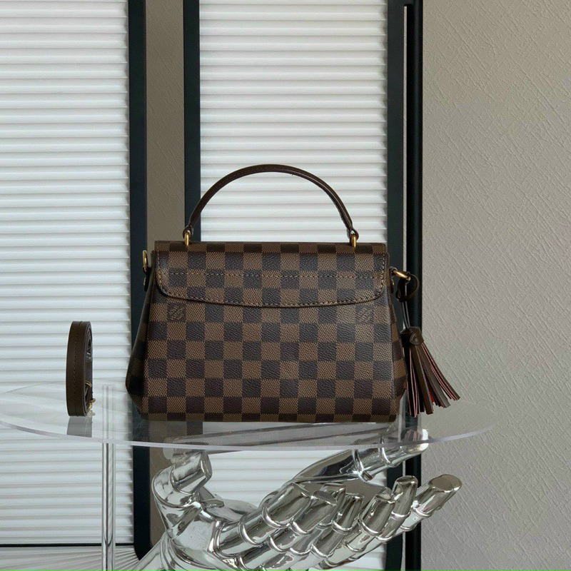 💎Túi CROISETTE SIEU CAP - size 23*17*9.5cm - Da Damier phối da bò nhập khẩu