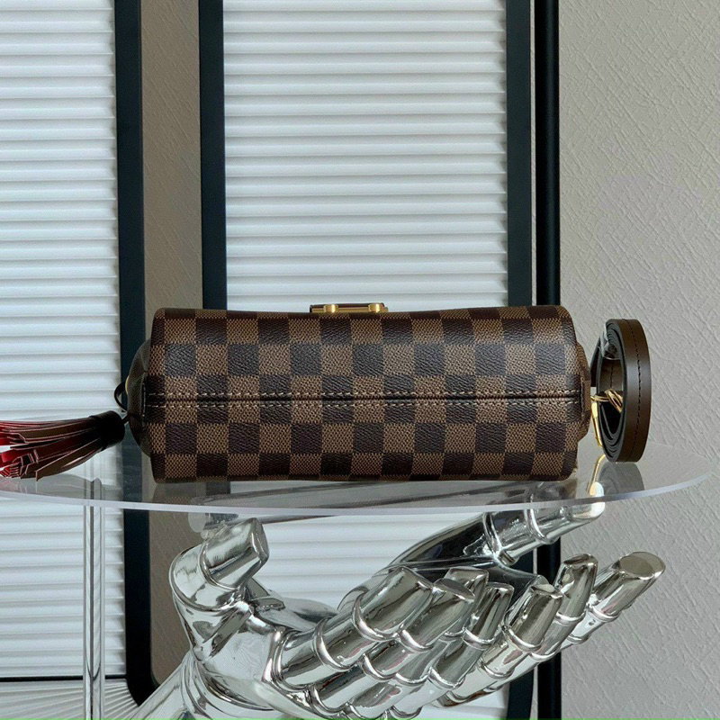 💎Túi CROISETTE SIEU CAP - size 23*17*9.5cm - Da Damier phối da bò nhập khẩu