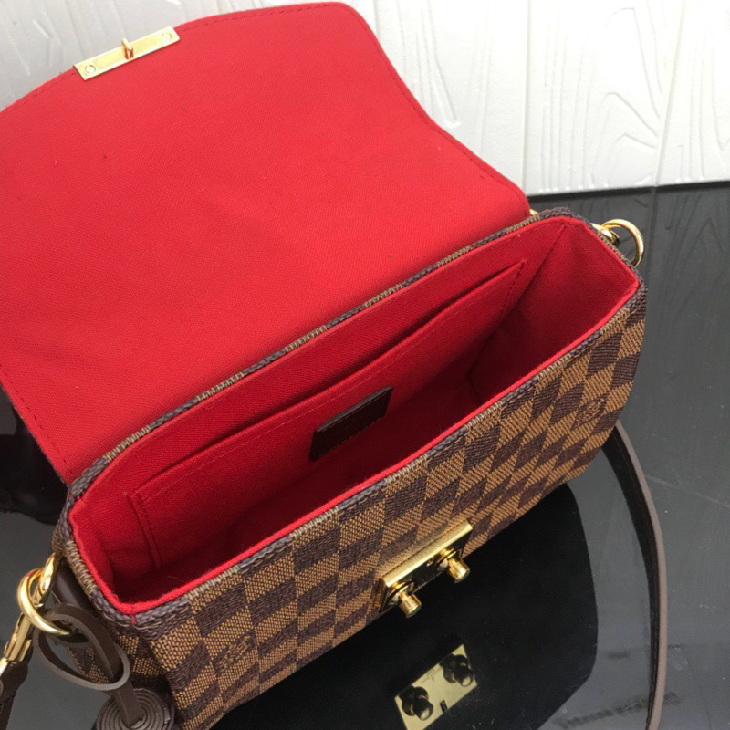 💎Túi CROISETTE SIEU CAP - size 23*17*9.5cm - Da Damier phối da bò nhập khẩu