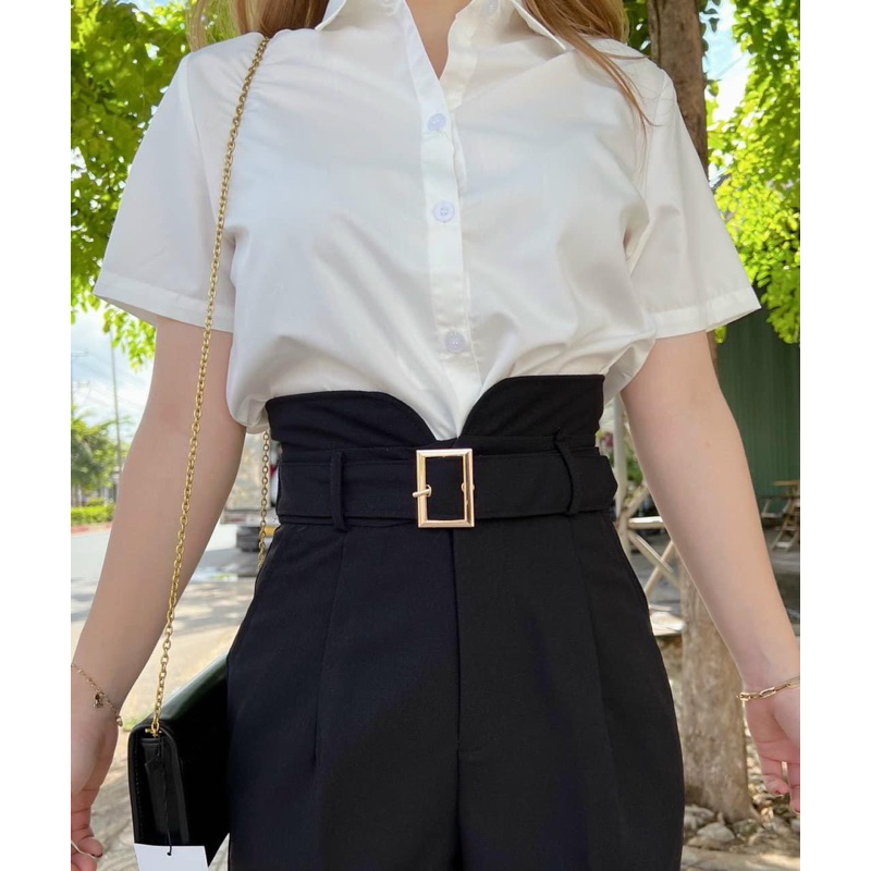 SET QUẦN TÂY ĐEN ĐÁY CAO 242,ÁO SƠ MI ĐI HỌC