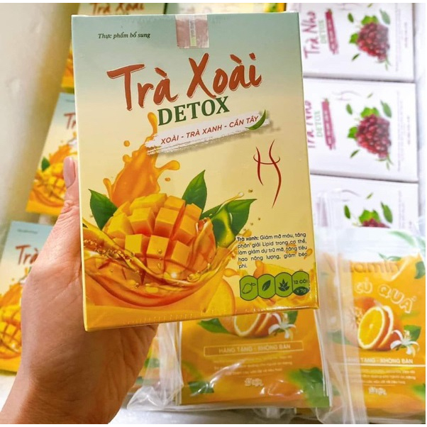 TRÀ XOÀI DETOX GIẢM CÂN KELLY DETOX 🥭 TRÀ VỊ XOÀI TRÀ XANH CẦN TÂY THẢI MỠ - ĐỊNH HÌNH EO🥭