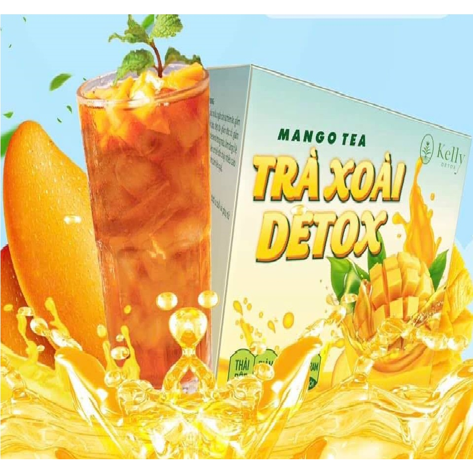 TRÀ XOÀI DETOX GIẢM CÂN KELLY DETOX 🥭 TRÀ VỊ XOÀI TRÀ XANH CẦN TÂY THẢI MỠ - ĐỊNH HÌNH EO🥭
