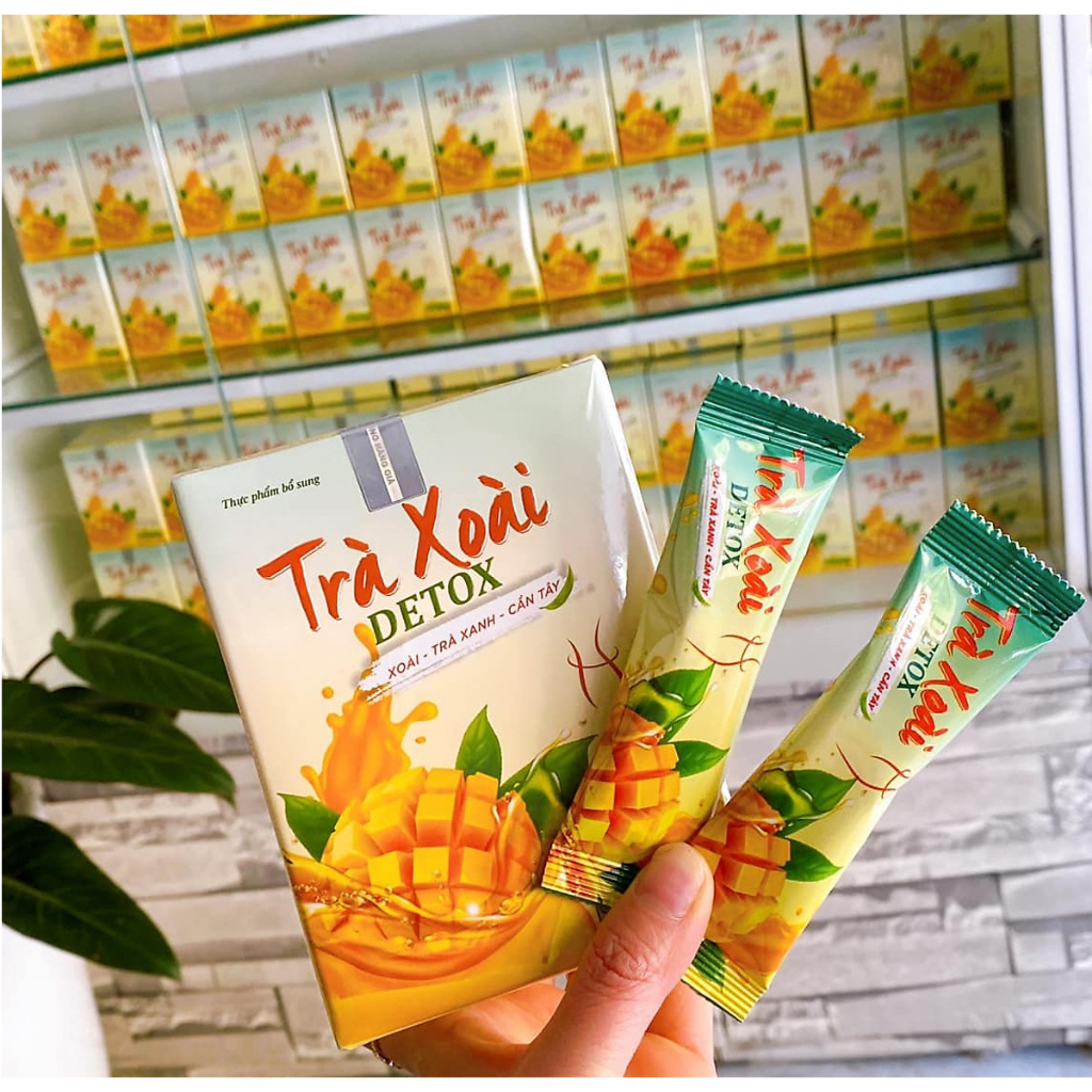TRÀ XOÀI DETOX GIẢM CÂN KELLY DETOX 🥭 TRÀ VỊ XOÀI TRÀ XANH CẦN TÂY THẢI MỠ - ĐỊNH HÌNH EO🥭