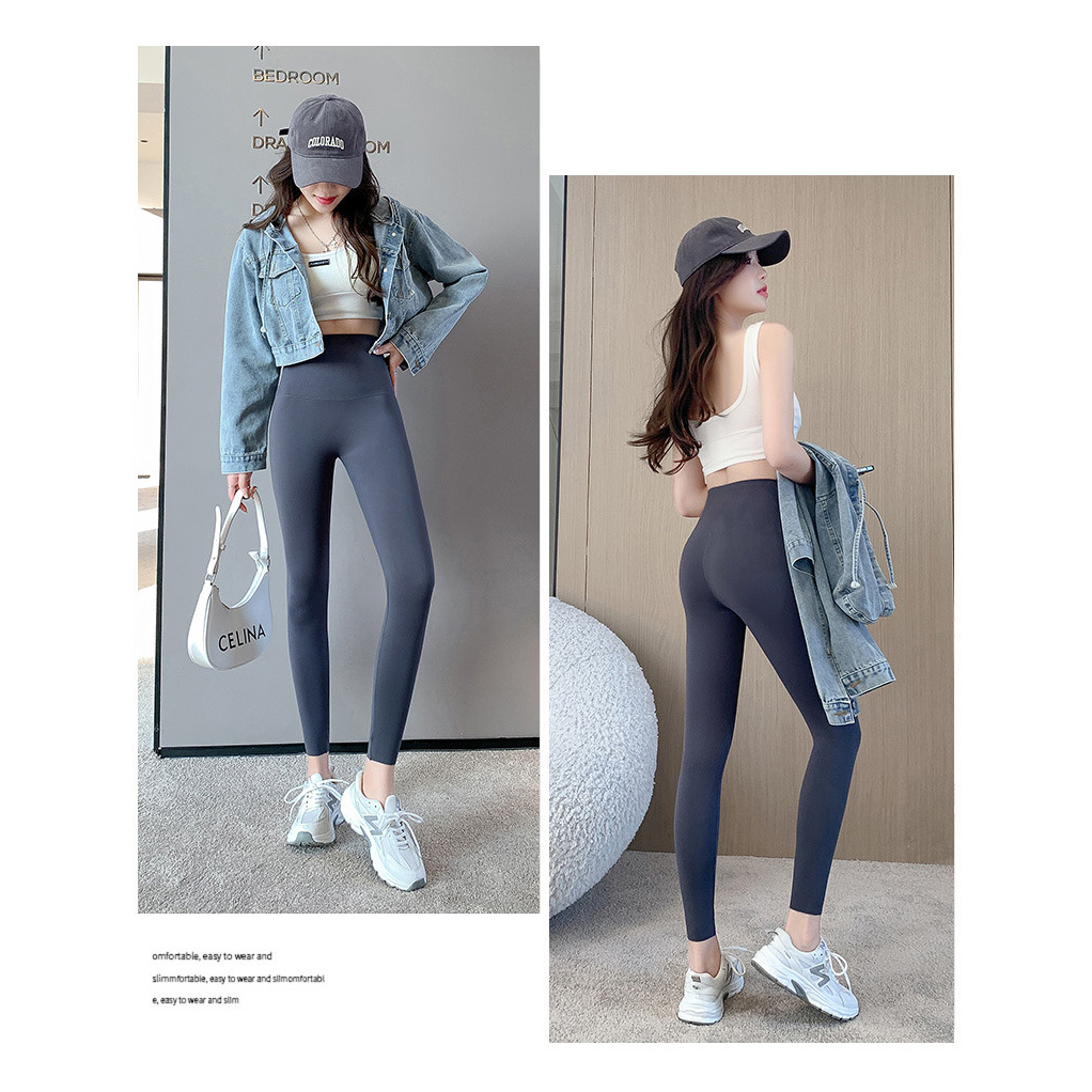 Quần legging dài nữ Quần tập gym yoga aerobic zumba thể thao legging nữ Cạp cao Dáng dài Hack dáng