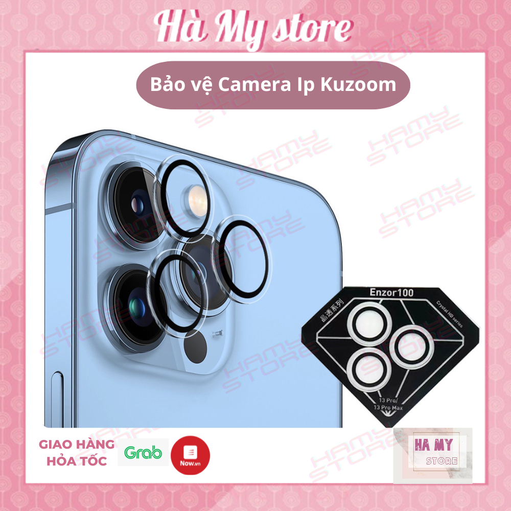 Dán bảo vệ camera iPhone chính hãng Kuzoom cao cấp: chống xước, chống va đập - Kính cường lực camera