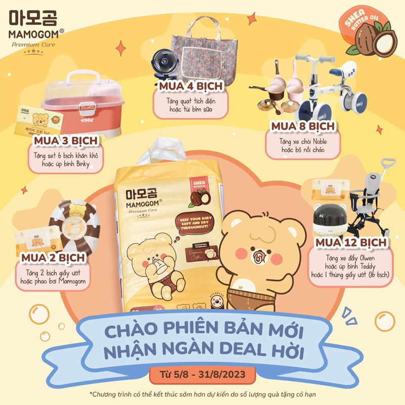 MAMOGOM Bỉm Hữu Cơ Công Nghệ Hàn Quốc Phiên Bản Premium Care