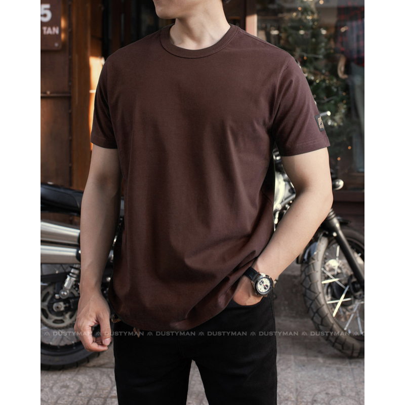 Áo Thun Nam Trơn Cổ Tròn 100% Cotton Premium DUSTYMAN - Form Regular Fit - Basic