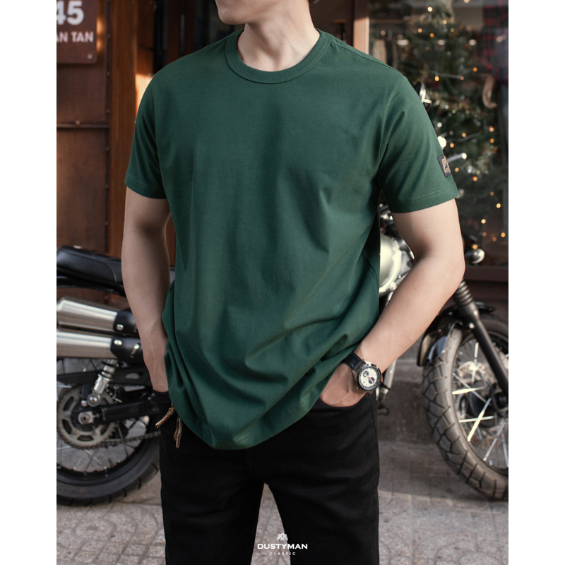Áo Thun Nam Trơn Cổ Tròn 100% Cotton Premium DUSTYMAN - Form Regular Fit - Basic