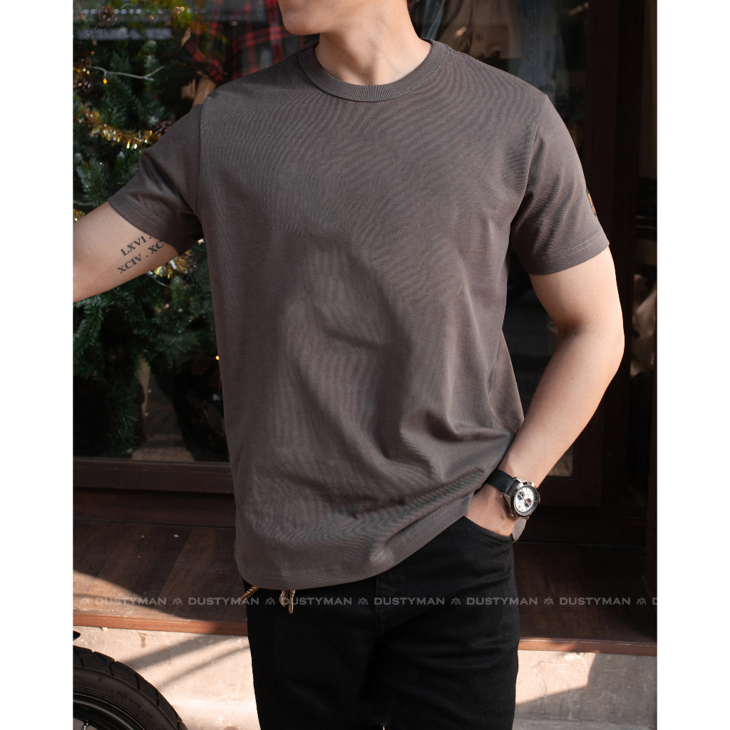 Áo Thun Nam Trơn Cổ Tròn 100% Cotton Premium DUSTYMAN - Form Regular Fit - Basic