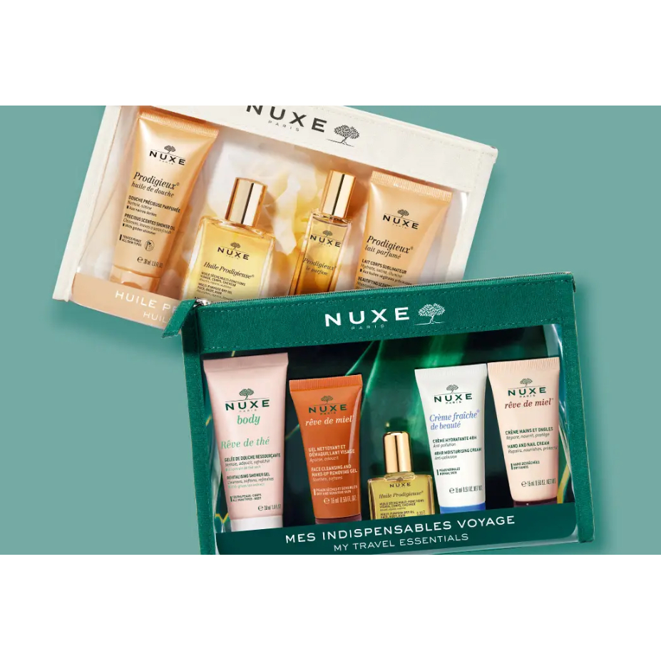 Nuxe set dầu dưỡng da và tắm hương nước hoa Nuxe prodigieuse travel set